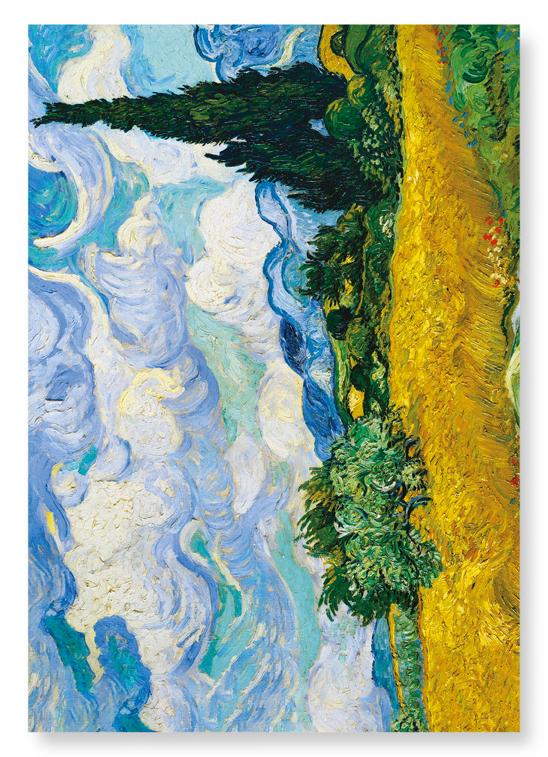 WHEAT FIELD WITH CYPRESSES (1889): Painting Art Print