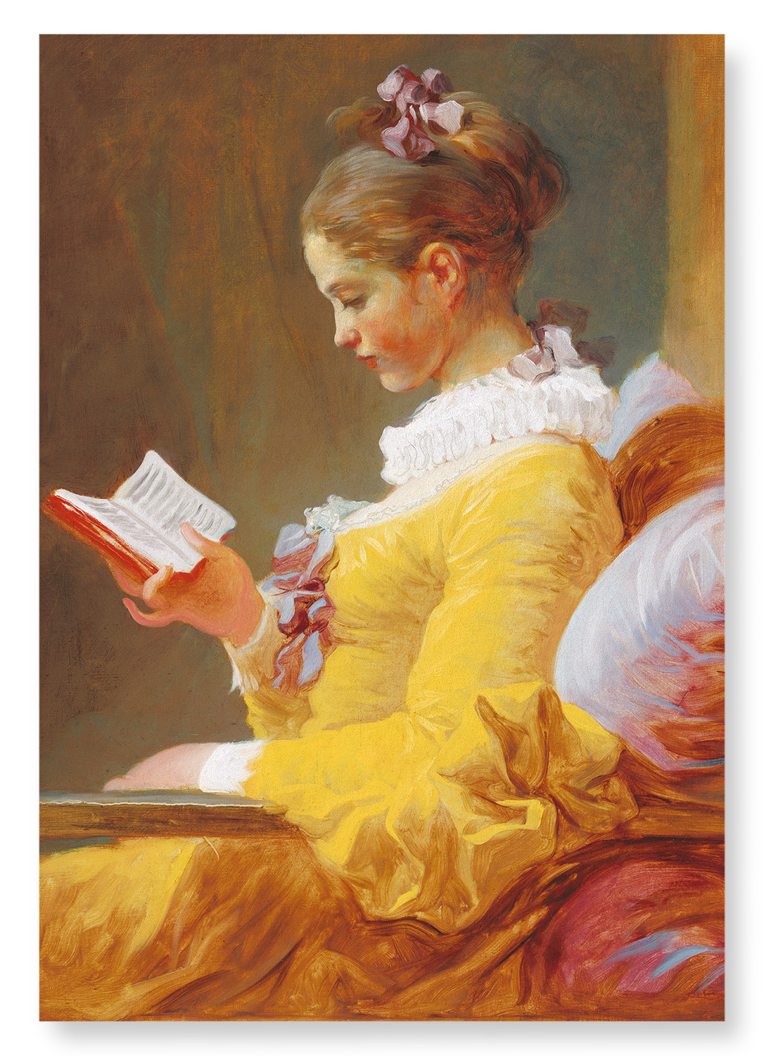 YOUNG GIRL READING C.1769: Painting Art Print