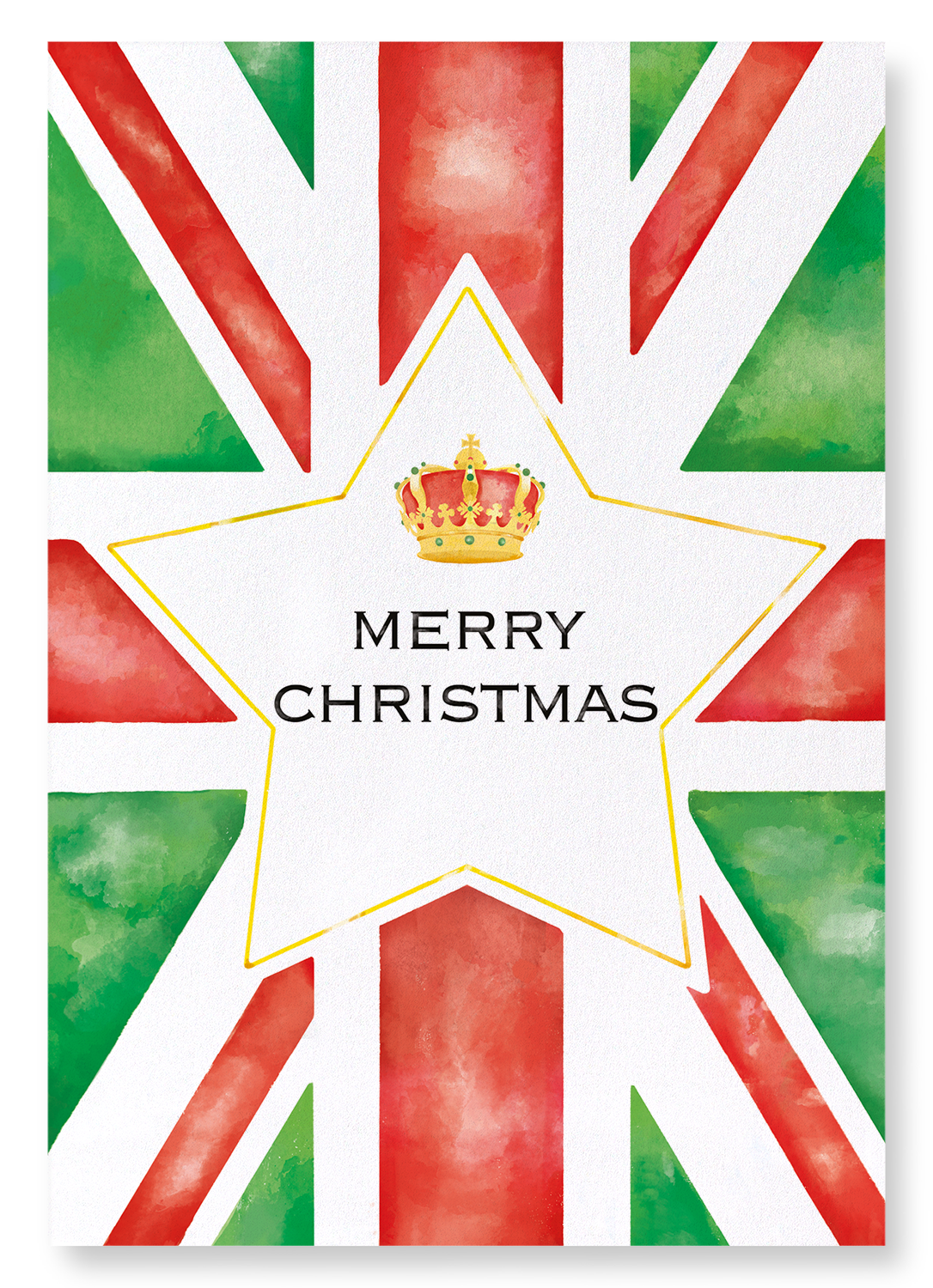 MERRY XMAS UNION JACK: Watercolour Art Print