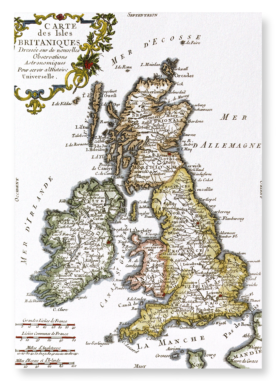 BRITISH ISLES (C.1760): Antique Map Art Print