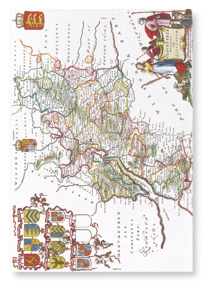 MAP OF GLOUCESTERSHIRE (1665): Antique Map Art Print