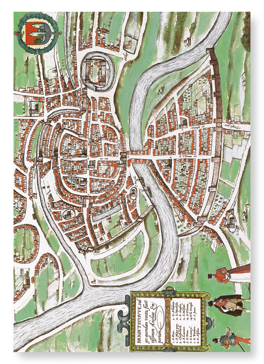 BRISTOL (1568): Antique Map Art Print