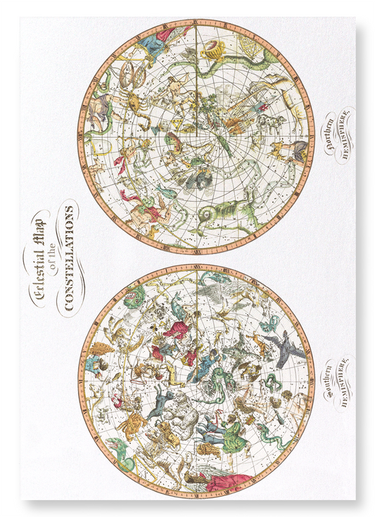 CELESTIAL MAP (1820): Antique Map Art Print