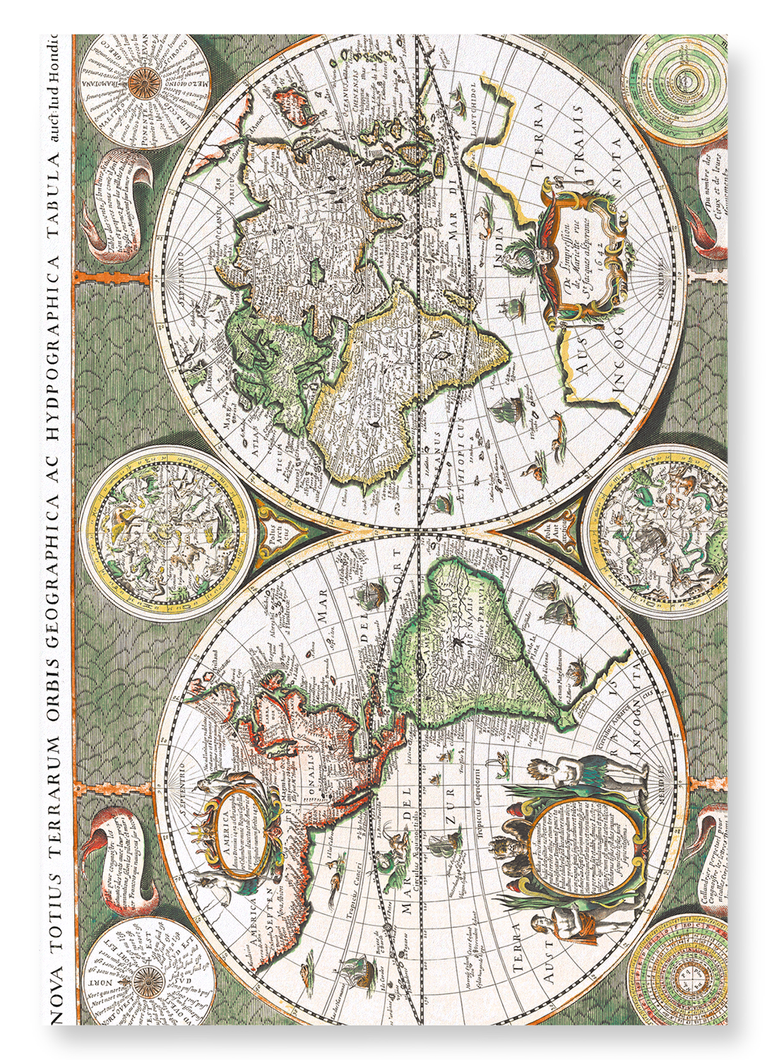 TERRARUM ORBIS GEOGRAPHICA (1643): Antique Map Art Print