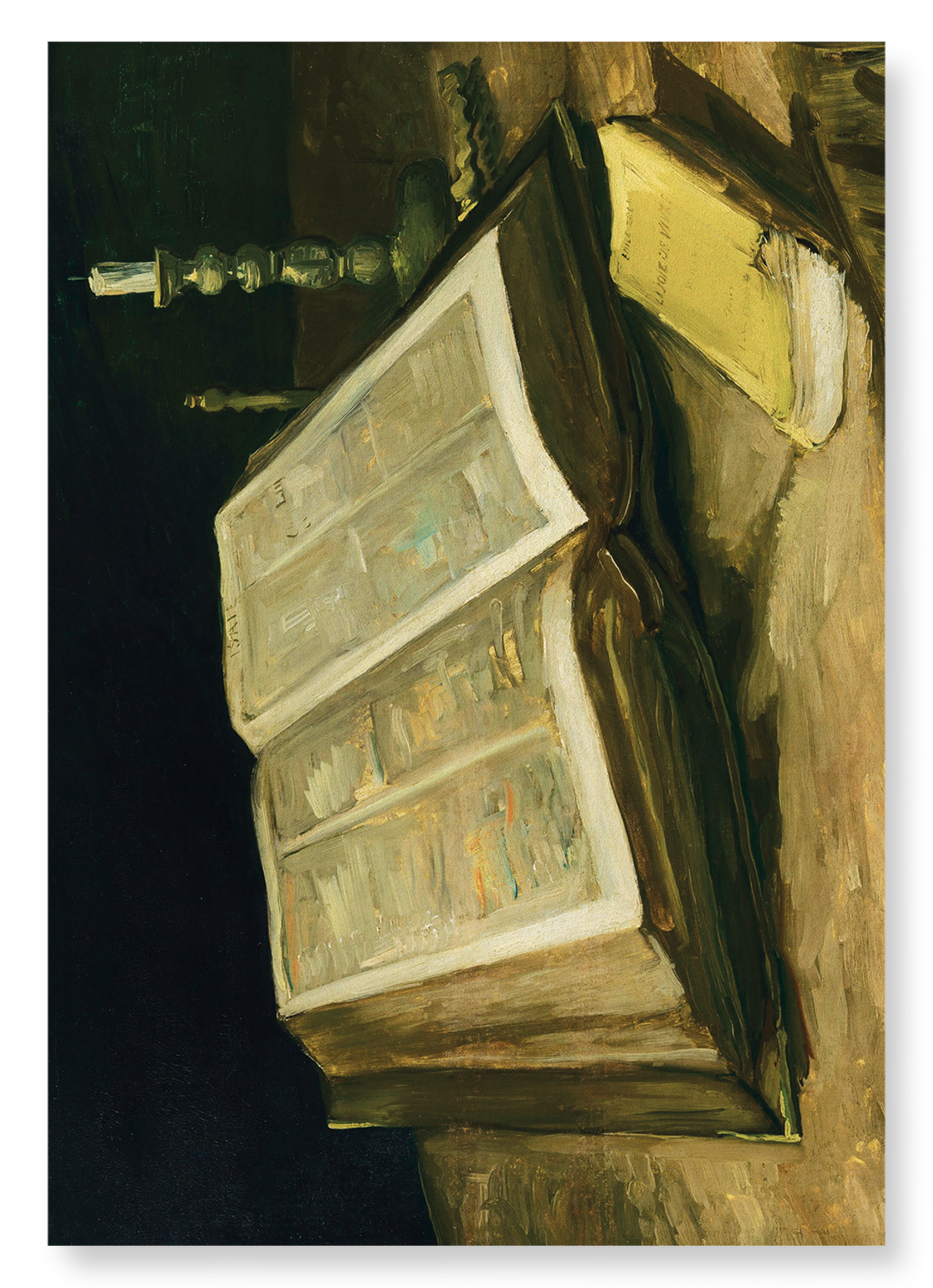 STILL LIFE WITH BIBLE (1885): Painting Art Print