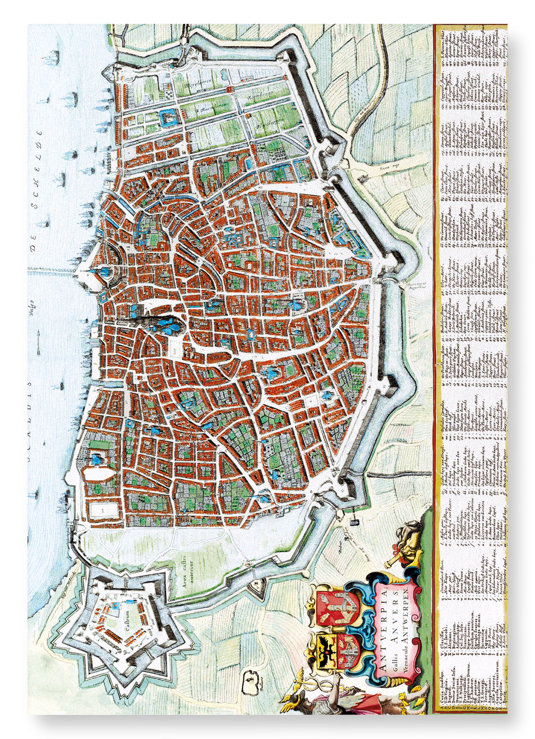 ANTWERP (1652): Antique Map Art Print