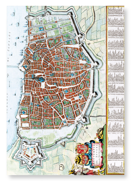 ANTWERP (1652): Antique Map Art Print