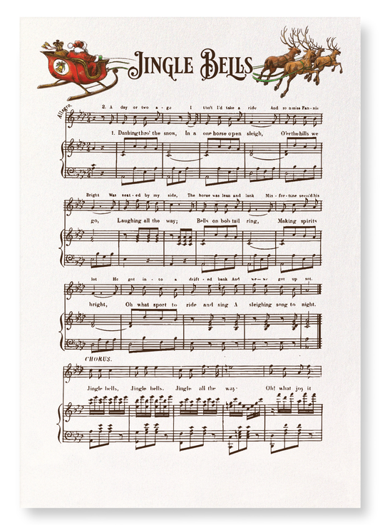 JINGLE BELLS MUSIC SCORE: Victorian Art Print