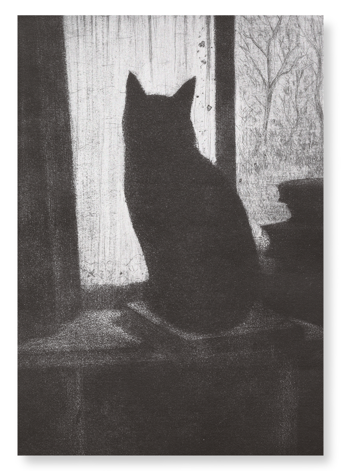 CAT ON A BOOK: Painting Art Print