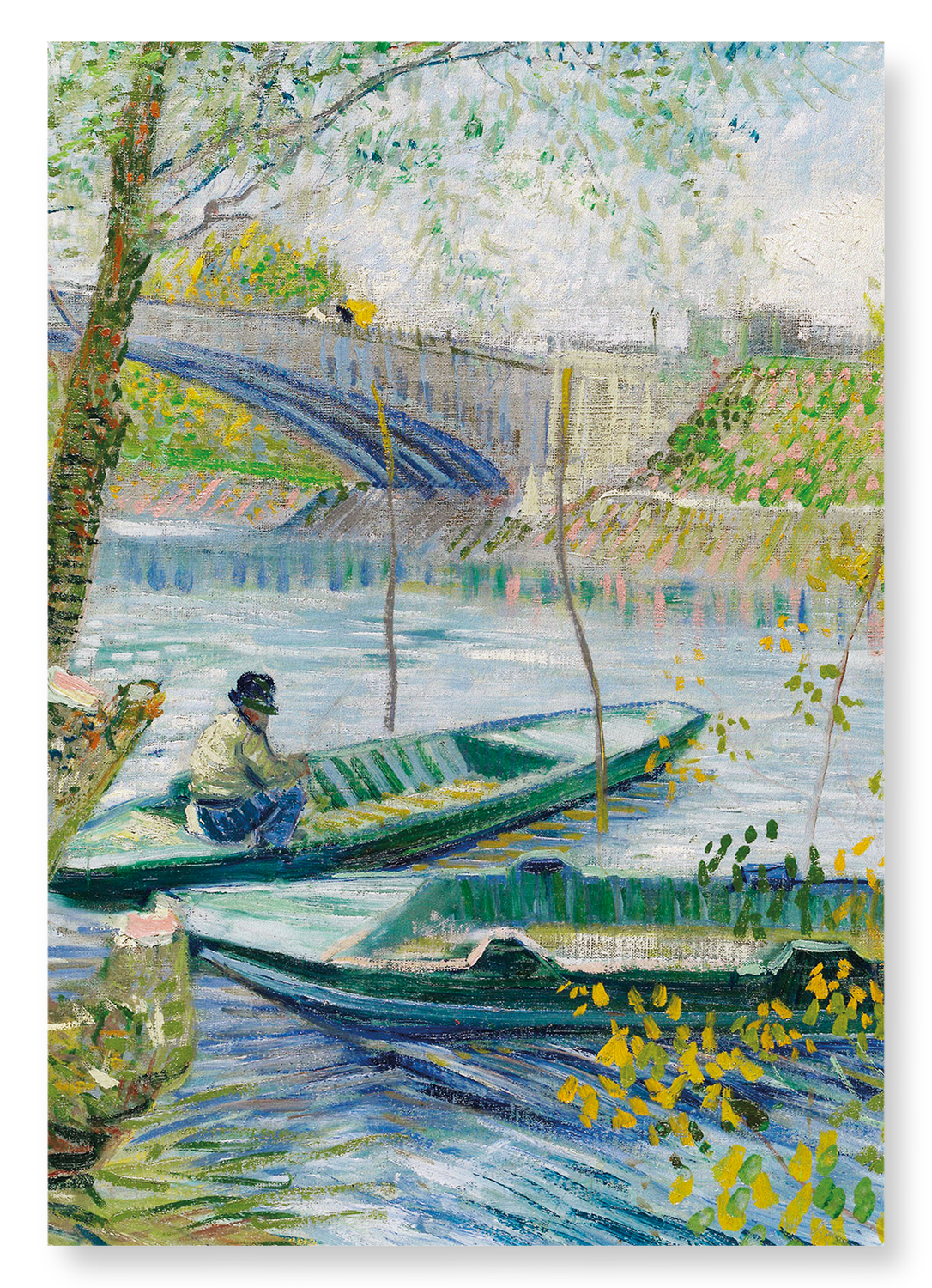 FISHING IN SPRING, THE PONT DE CLICHY (ASNIÈRES) (1887): Painting Art Print