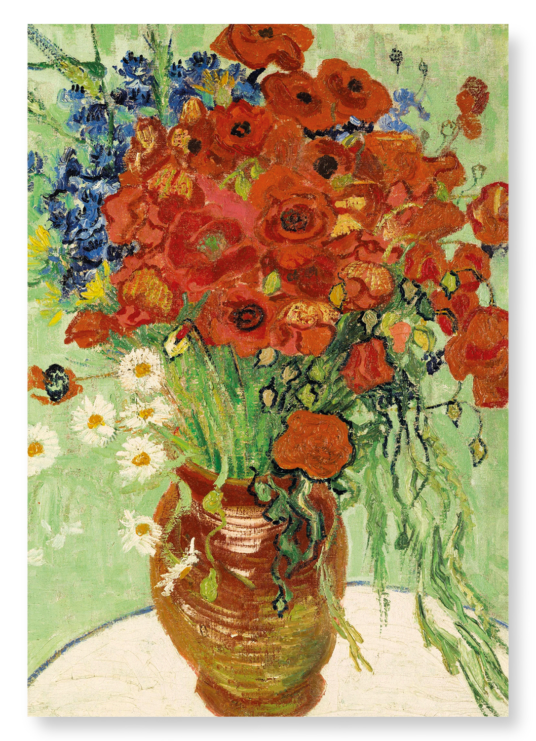 VASE WITH DAISIES AND POPPIES (1890): Painting Art Print