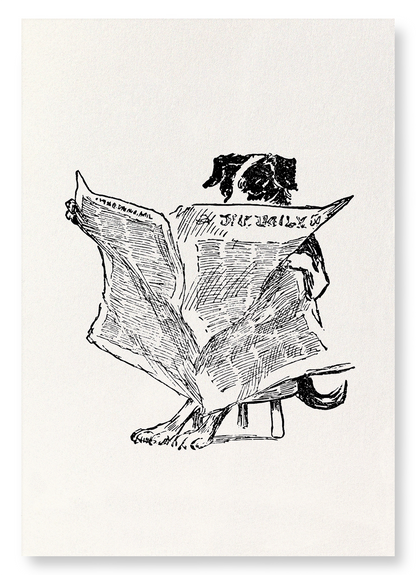 MOTHER HUBBARD’S DOG READING (1918): Victorian Art Print