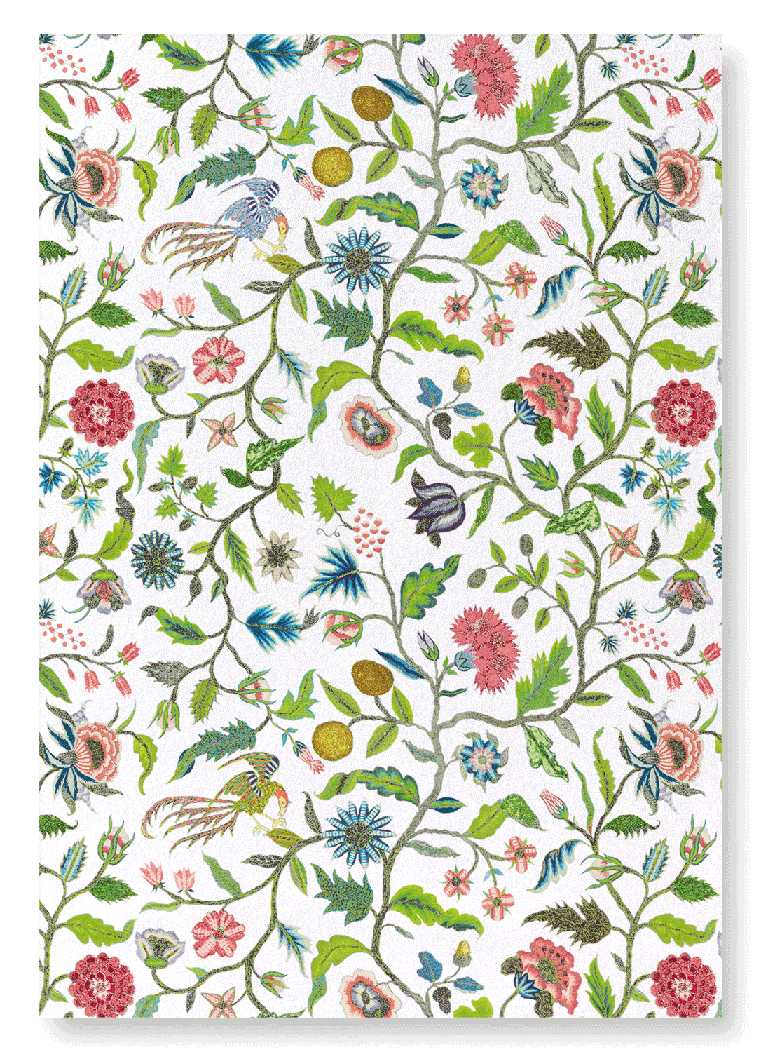 COVERLET EMBROIDERY ON WHITE (18TH C.): Pattern Art Print