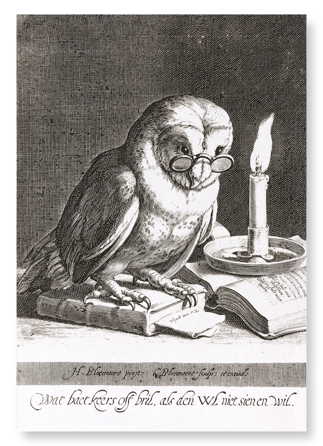 WISE OWL (1625): Painting Art Print