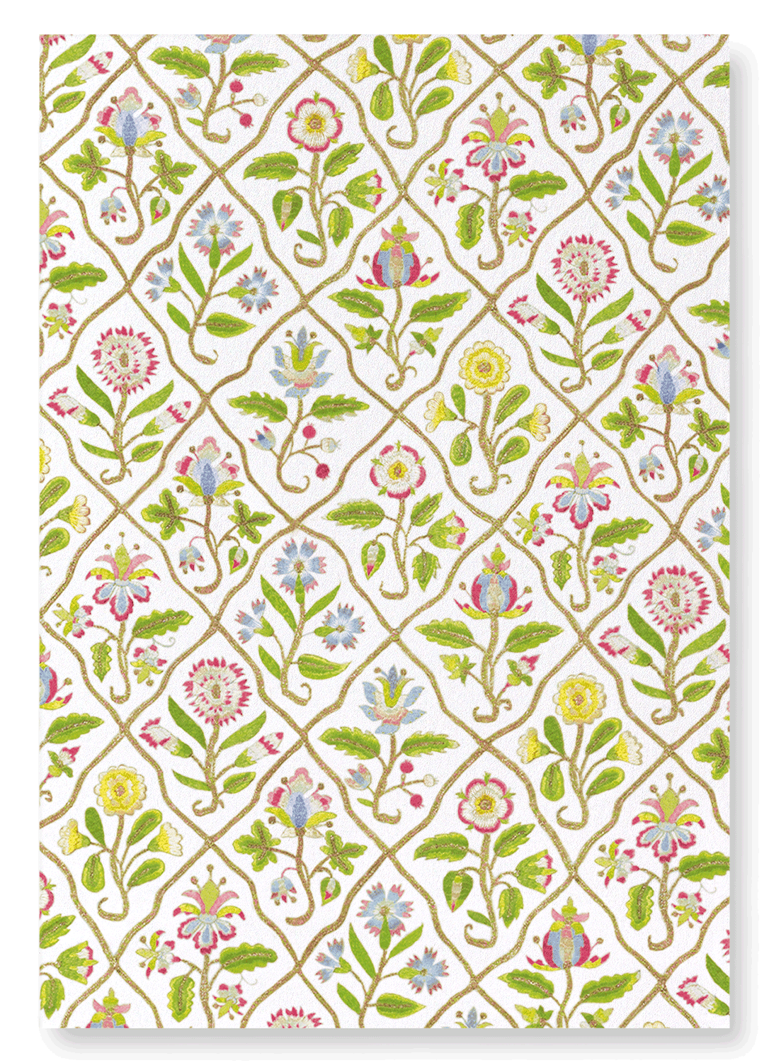 FLORAL EMBROIDERY ON WHITE (17TH C.): Pattern Art Print