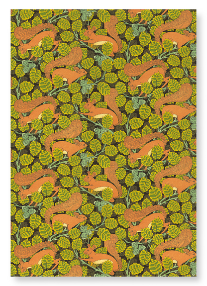 SQUIRRELS AND HAZEL TREE (1897): Pattern Art Print