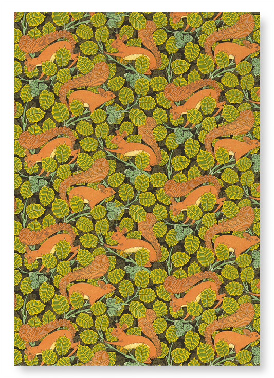 SQUIRRELS AND HAZEL TREE (1897): Pattern Art Print