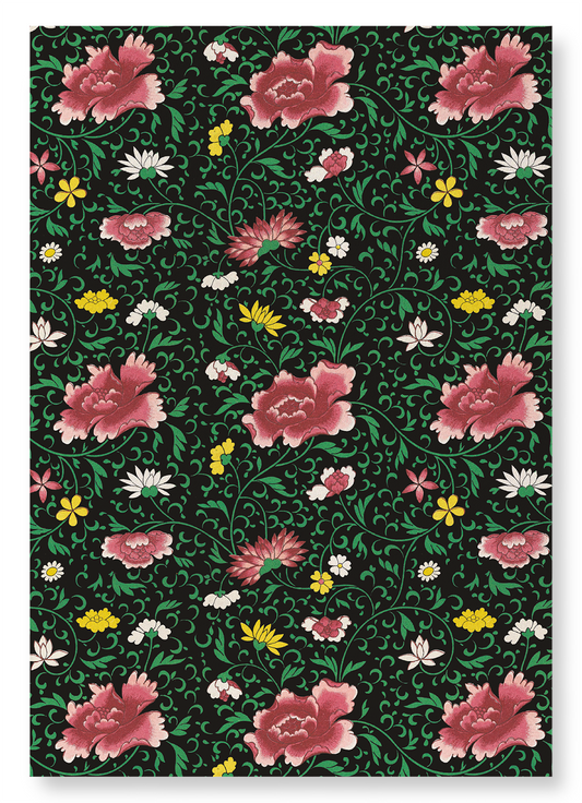 PEONIES AND CHRYSANTHEMUMS : Pattern Art Print