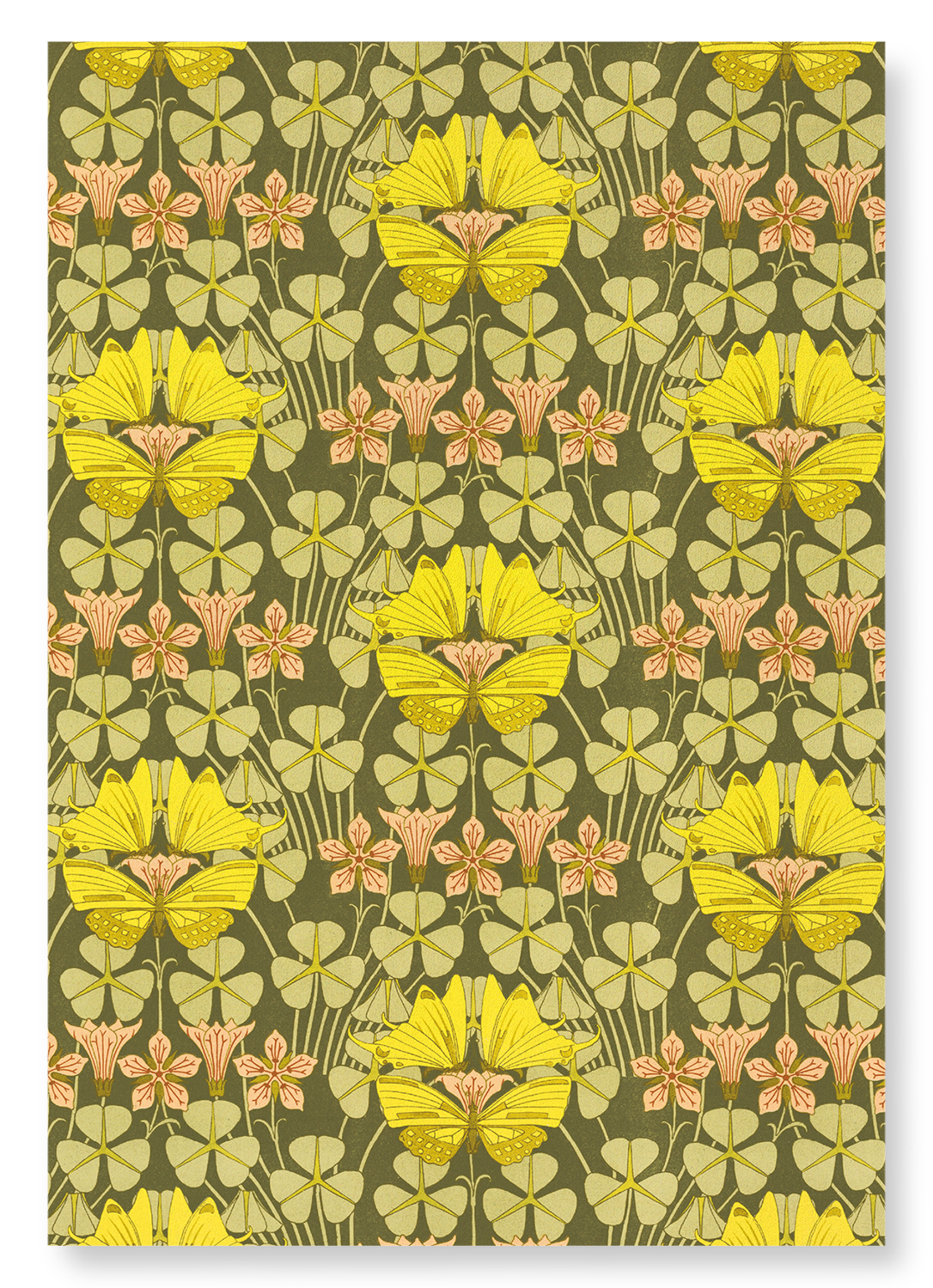 BUTTERFLIES AND CLOVERS (1897) : Pattern Art Print