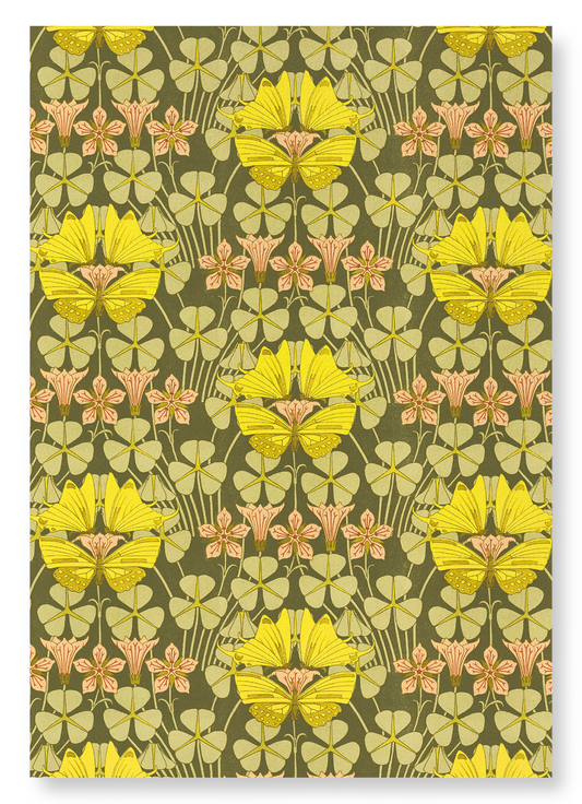 BUTTERFLIES AND CLOVERS (1897) : Pattern Art Print