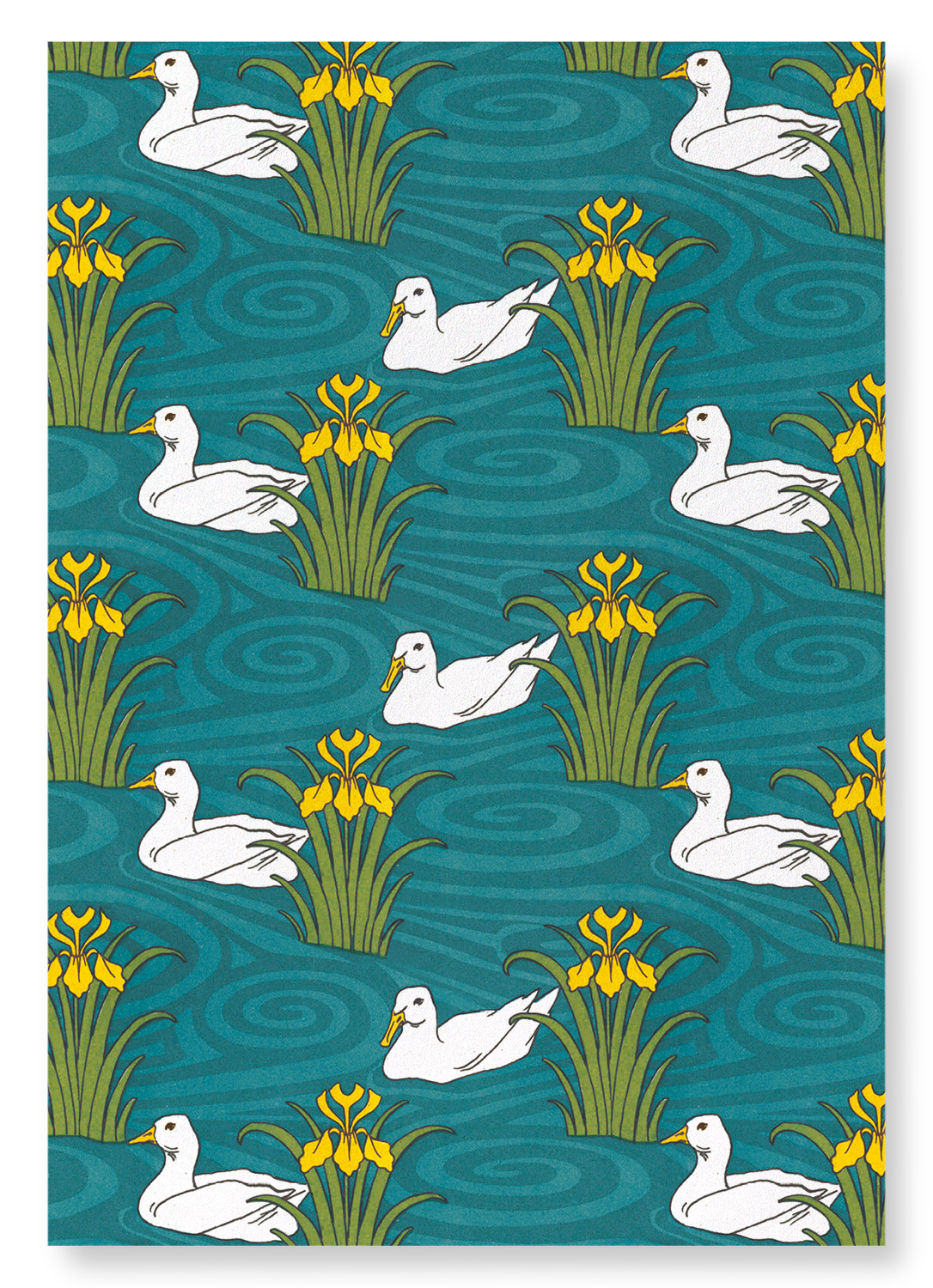DUCKS AND WATER IRISES (1897) : Pattern Art Print