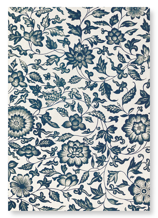 FLORAL BLUE AND WHITE MOTIF : Pattern Art Print