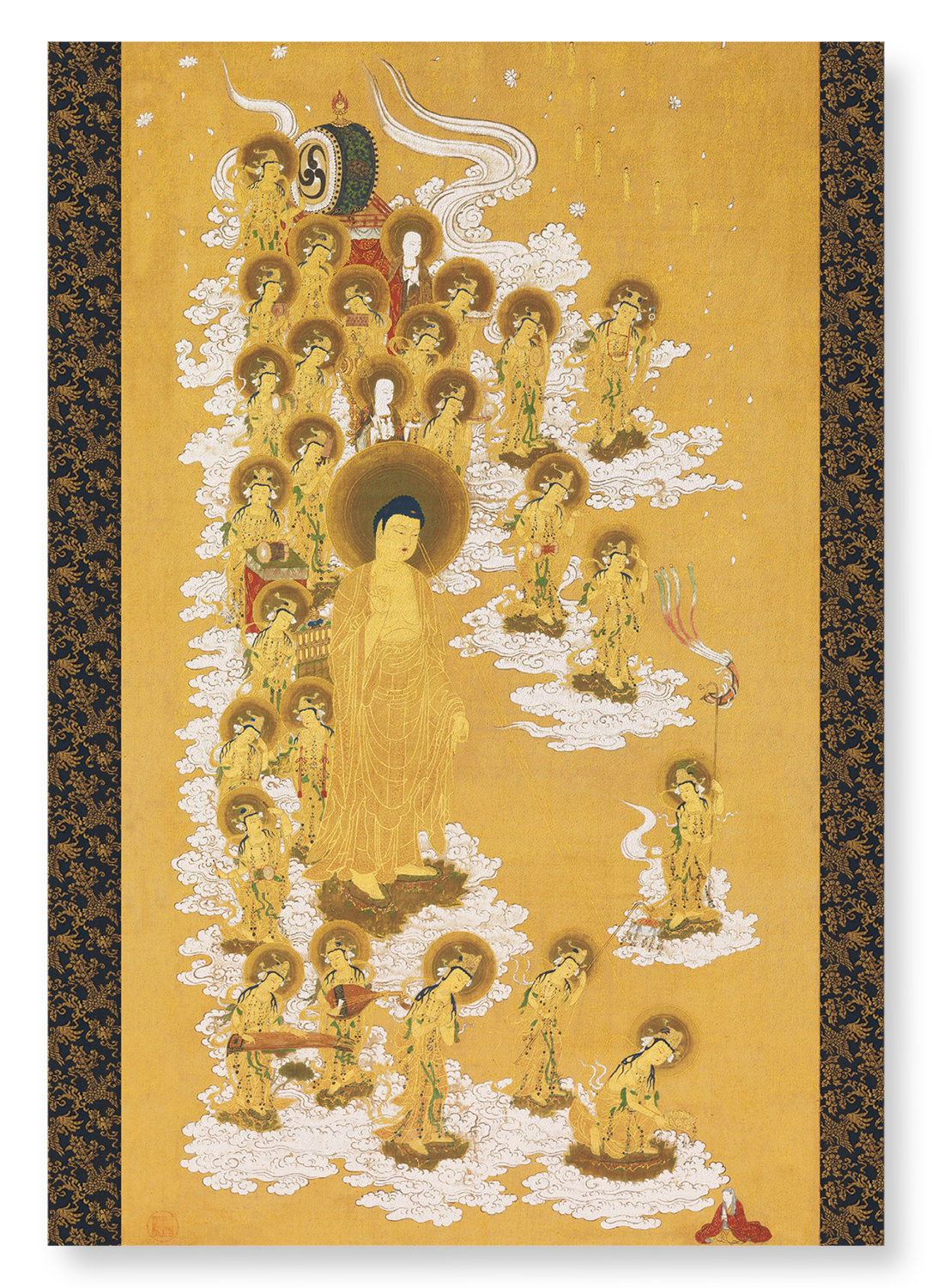 DESCENT OF AMIDA BUDDHA (1668): Painting Art Print