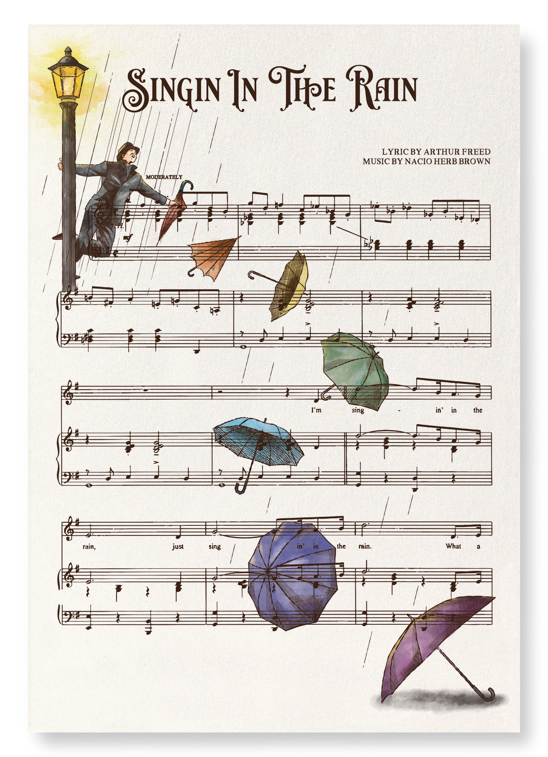 SINGIN’ IN THE RAIN: Victorian Art Print