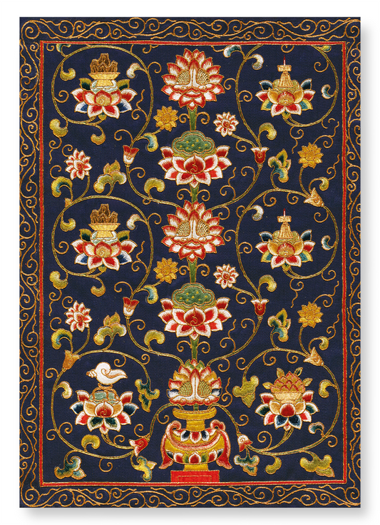 LOTUS FLOWER EMBROIDERY (14TH C): Pattern Art Print
