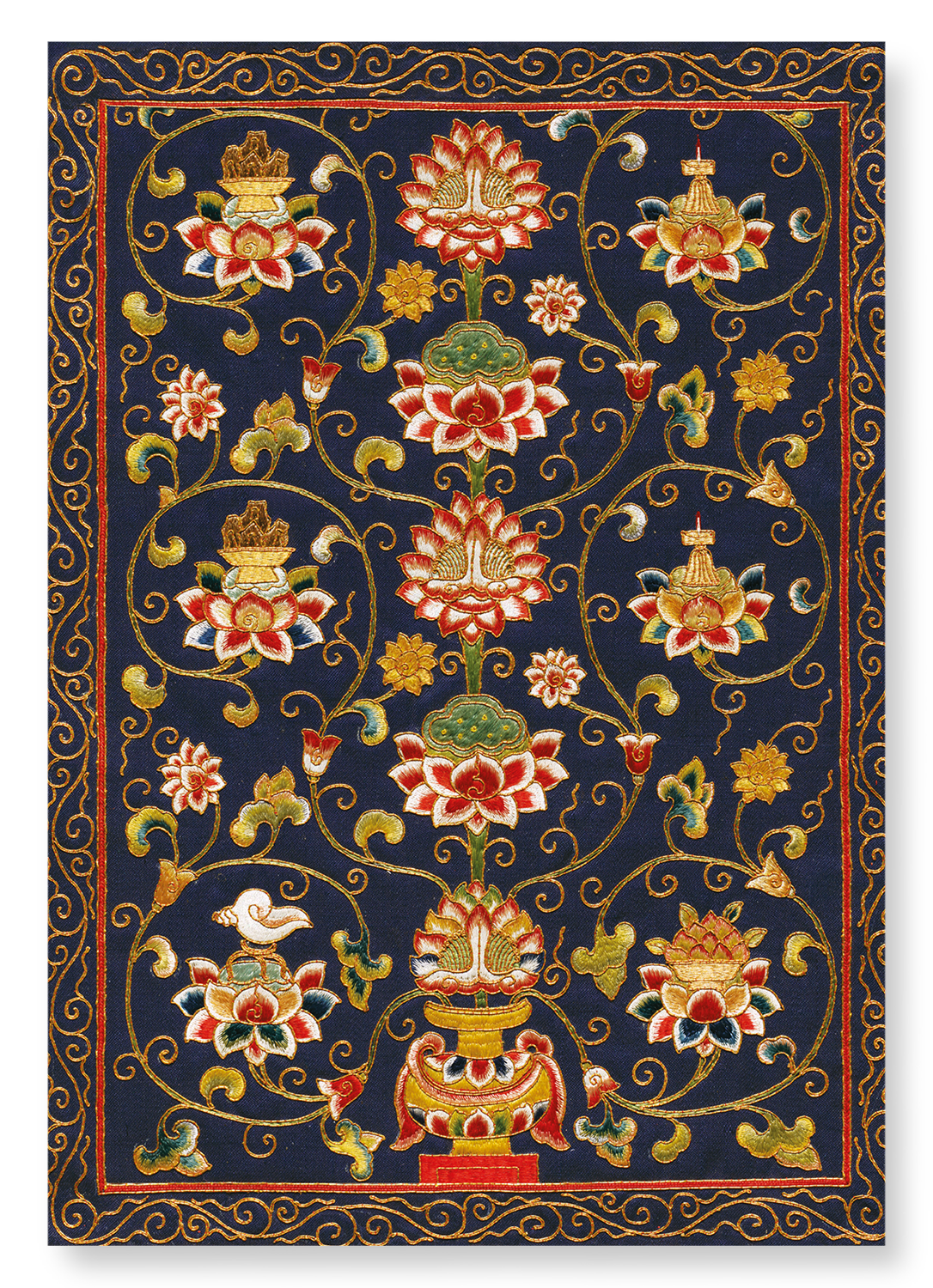 LOTUS FLOWER EMBROIDERY (14TH C): Pattern Art Print