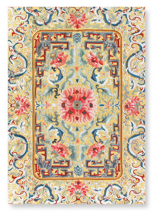 EMBROIDERY OF FLOWER AND DRAGONS (19TH C): Pattern Art Print