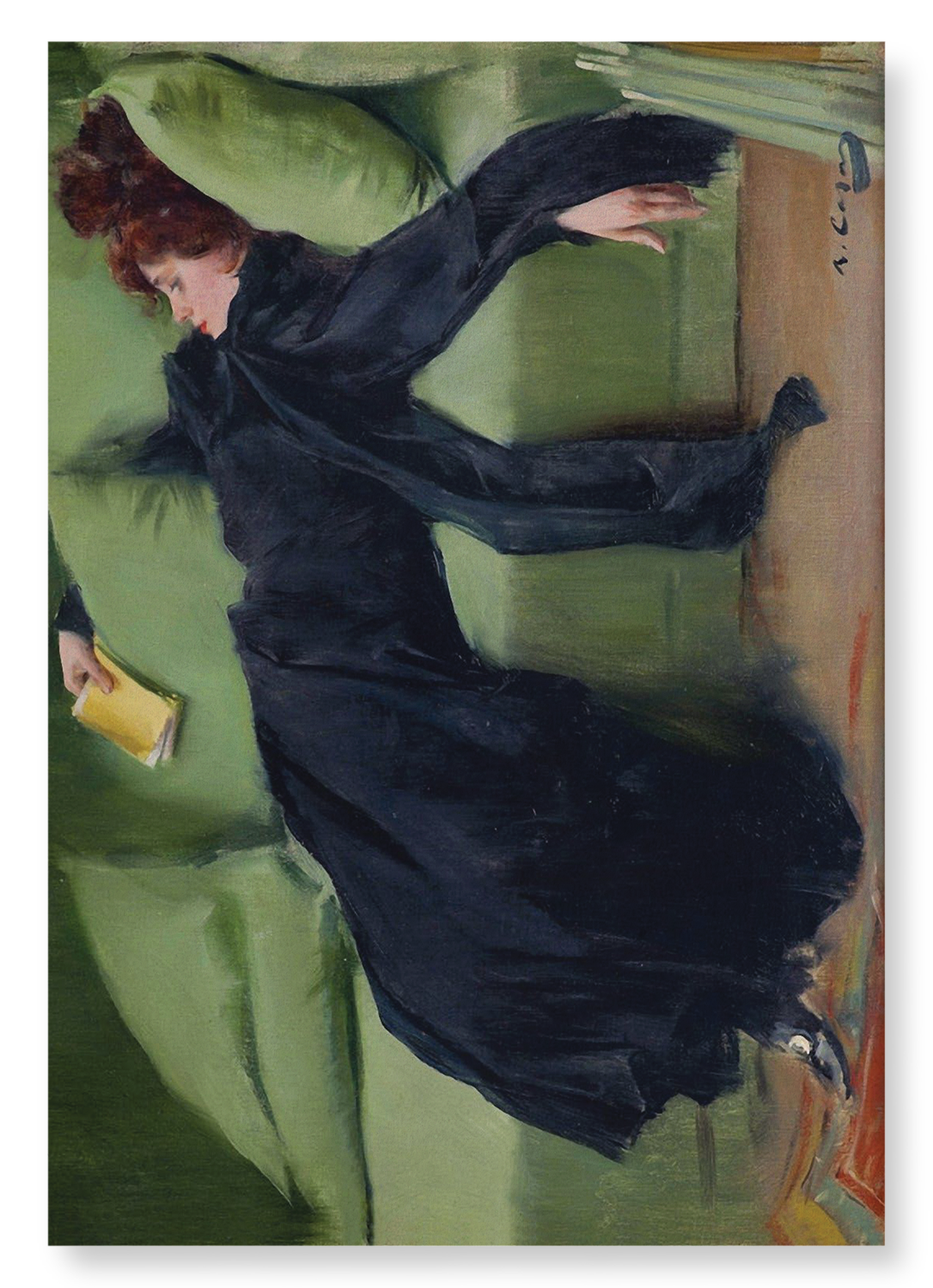 DECADENT YOUNG WOMAN. AFTER THE DANCE. (1899): Painting Art Print