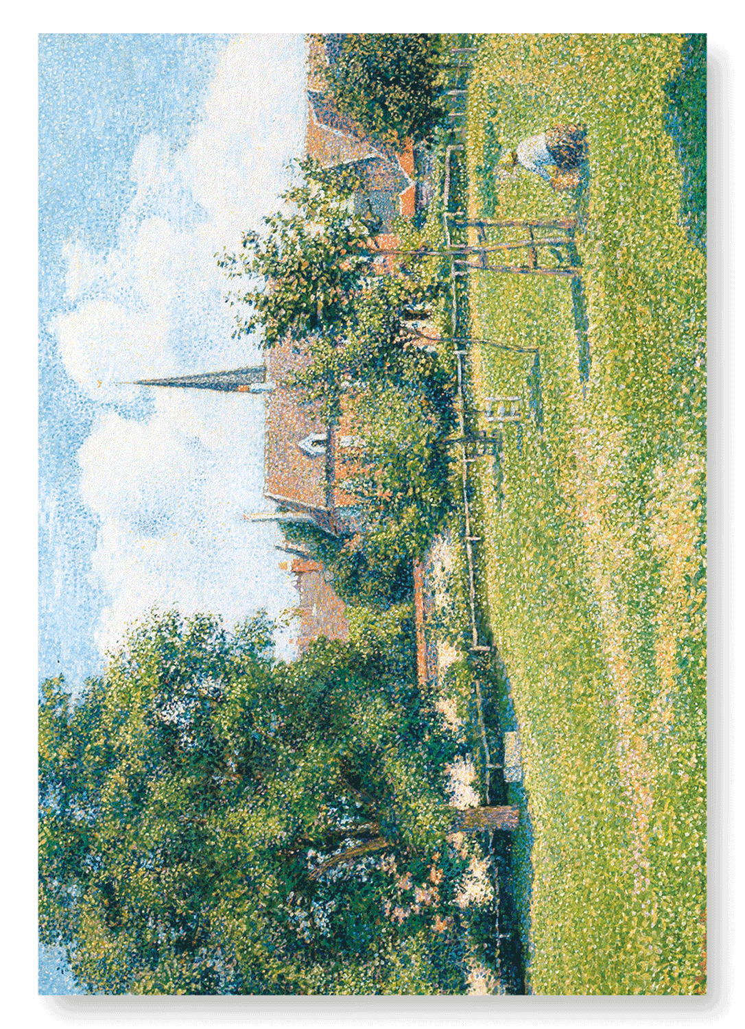 THE HOUSE OF THE DEAF WOMAN AND THE BELFRY AT ERAGNY (1886): Painting Art Print