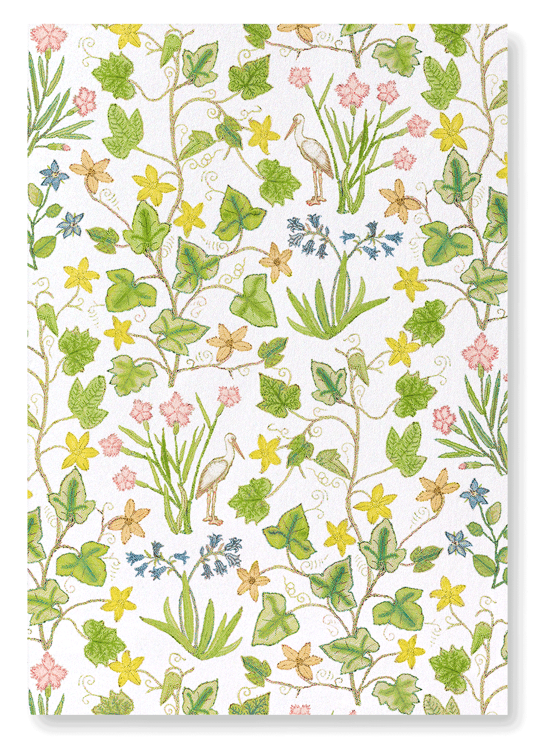 IVY AND FLOWERS ON WHITE (16TH C.): Pattern Art Print