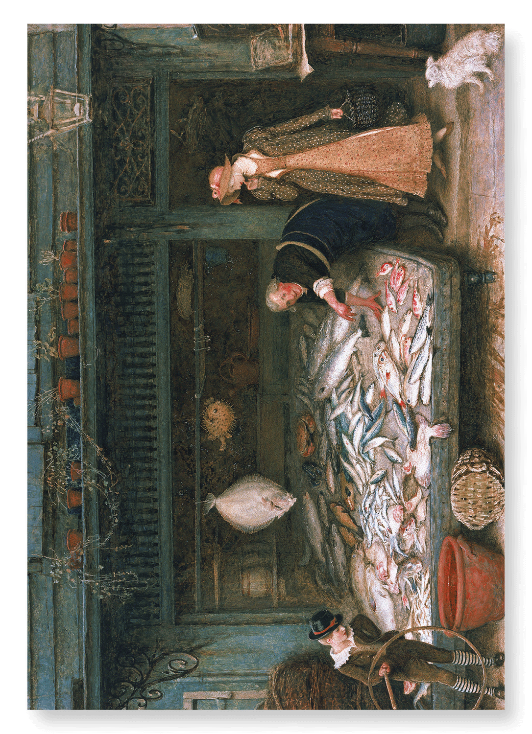 A FISHMONGER'S SHOP (1873): Painting Art Print