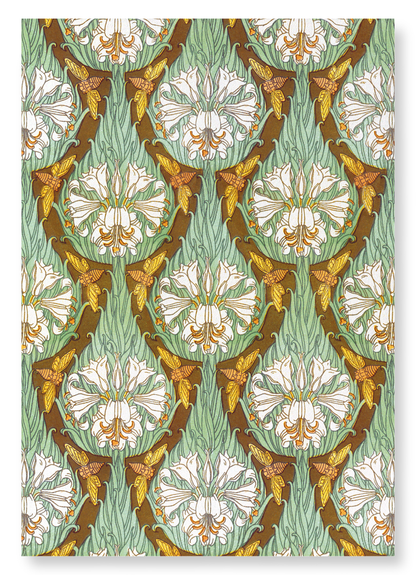CICADAS AND LILIES BY MAURICE VERNEUIL (1897): Pattern Art Print