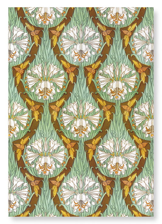 CICADAS AND LILIES BY MAURICE VERNEUIL (1897): Pattern Art Print