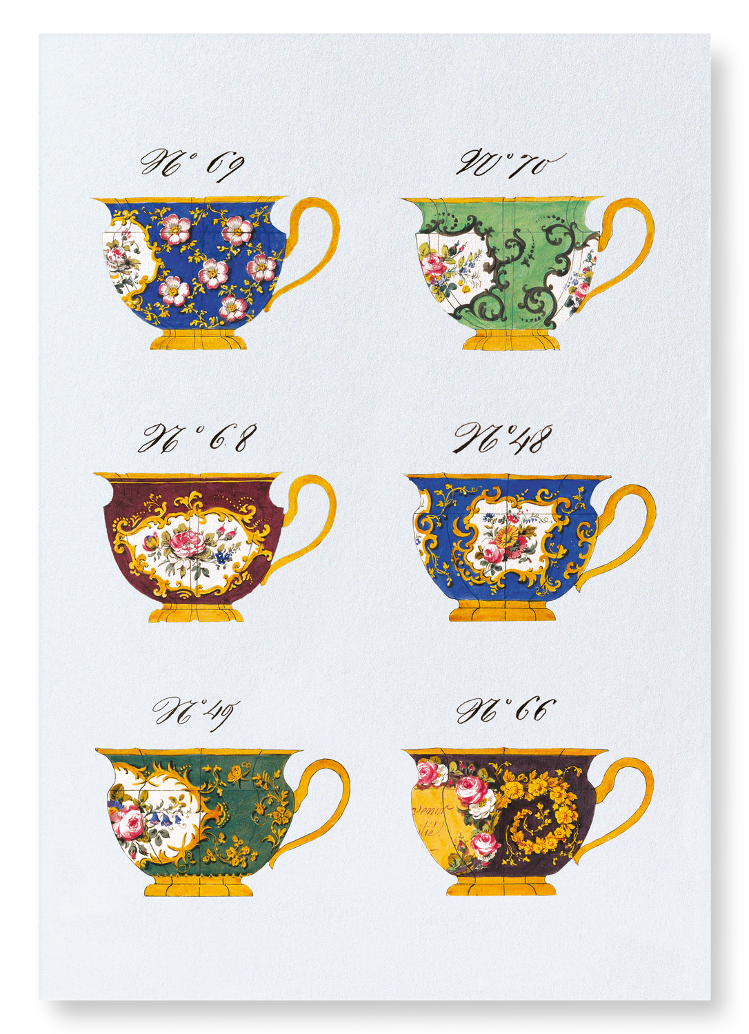FRENCH TEA CUP SET D (C. 1825-1850): Painting Art Print