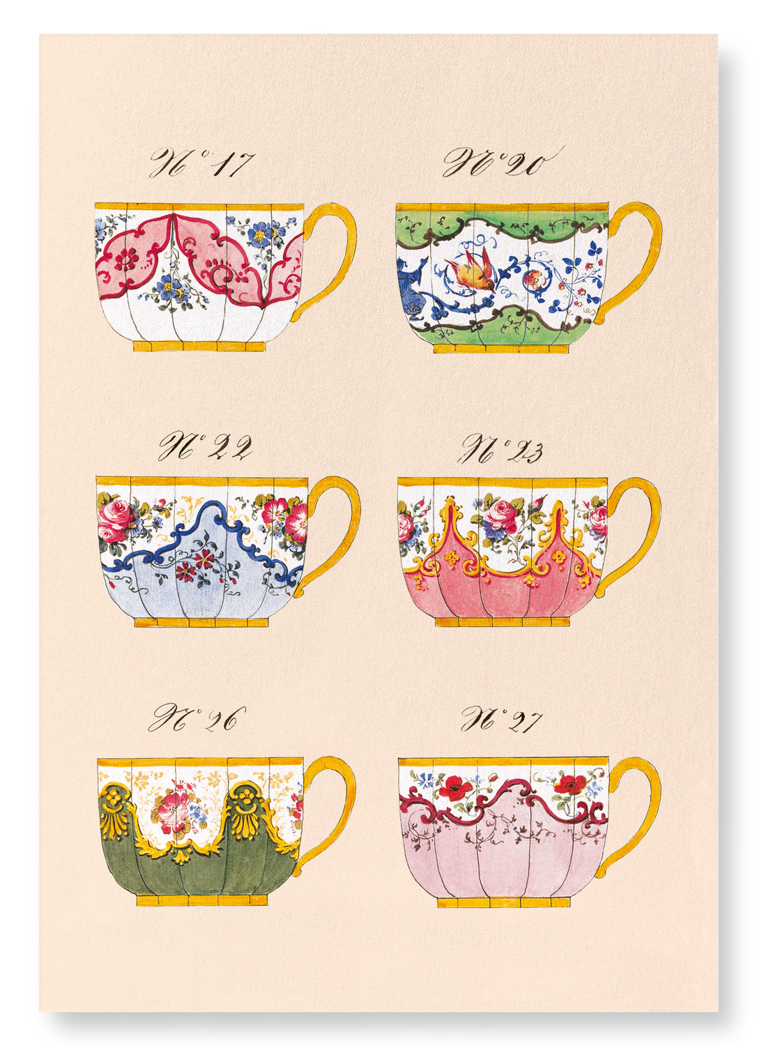 FRENCH TEA CUP SET G (C. 1825-1850): Painting Art Print