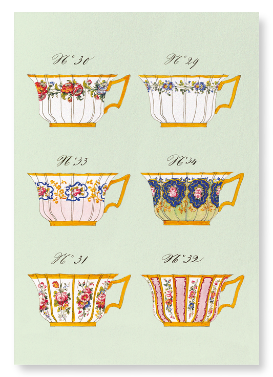 FRENCH TEA CUP SET H (C. 1825-1850): Painting Art Print