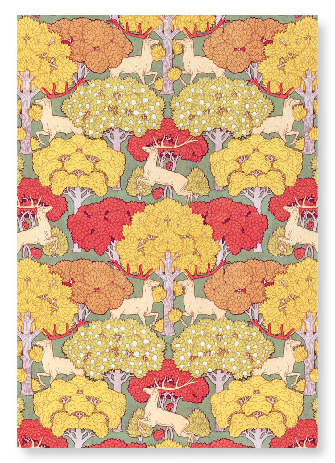 DEER AND TREES (1897): Pattern Art Print