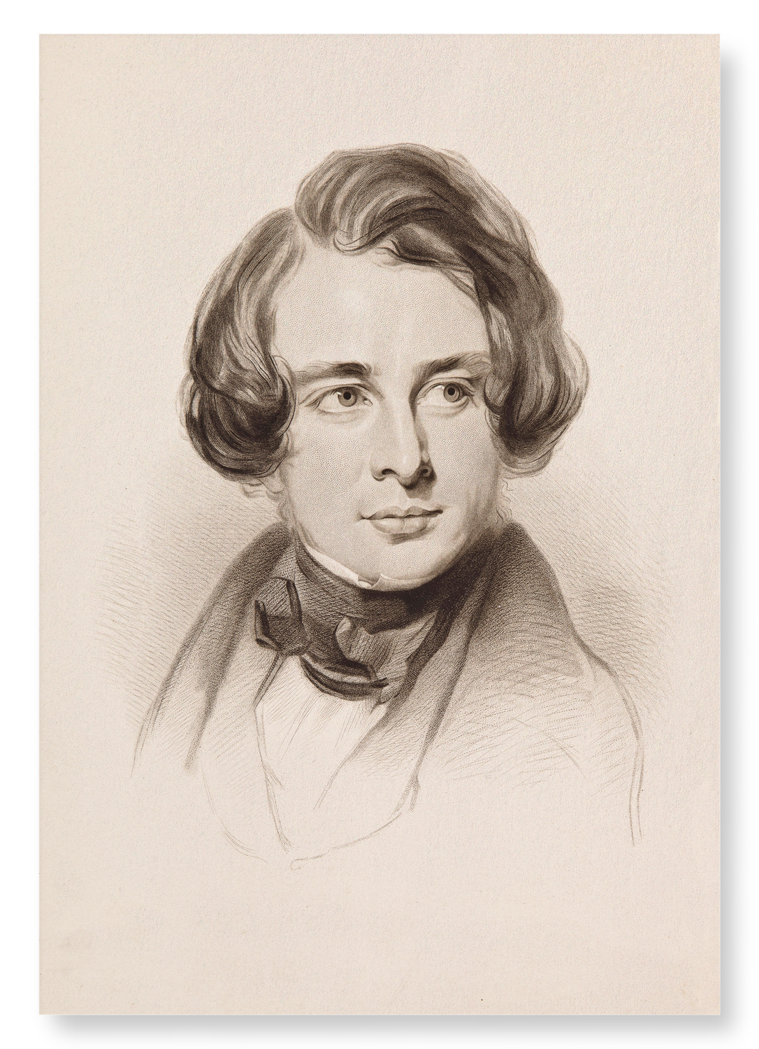 SKETCH OF CHARLES DICKENS (1842): Painting Art Print