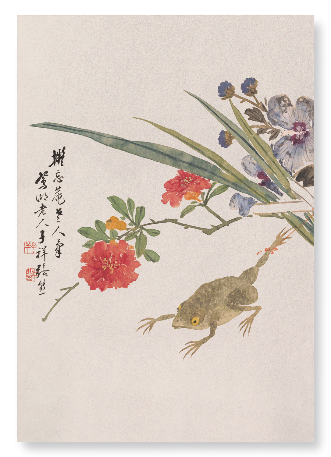 FLOWER AND TOAD (19TH C): Animal (other) Art Print
