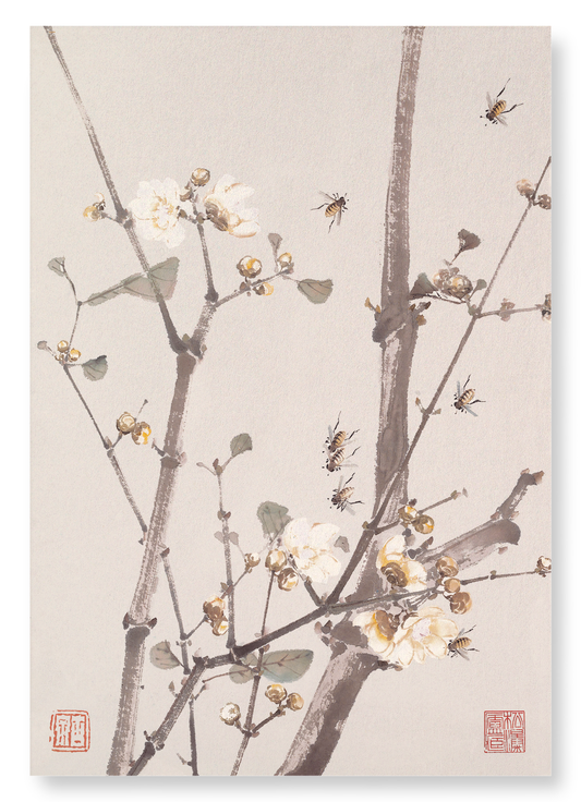 BEES AND FLOWERS (1865): Painting Art Print