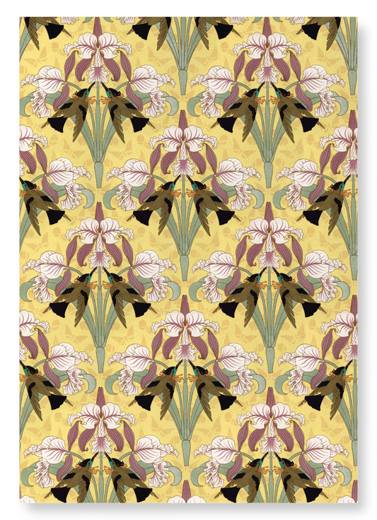 HUMMINGBIRDS AND ORCHIDS (1897): Pattern Art Print