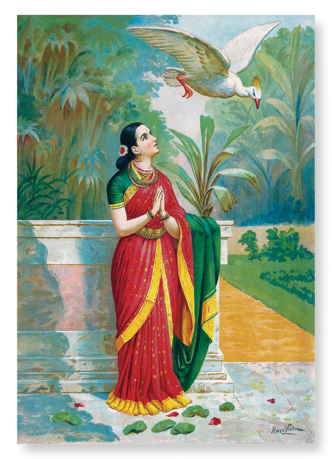 DAMAYANTI AND SWAN (1890): Painting Art Print