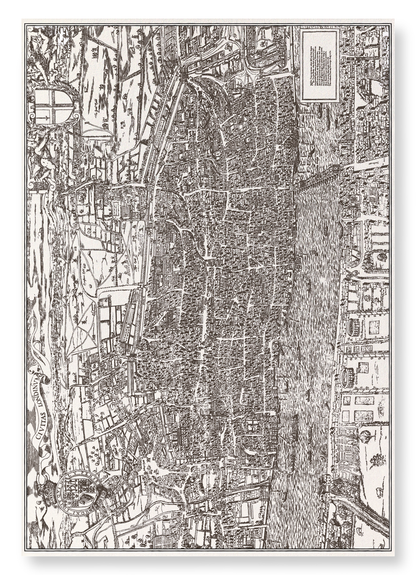 CIVITAS LONDINUM (C.1561-1570): Antique Map Art Print