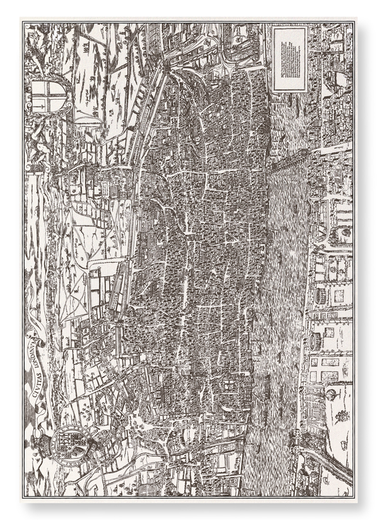 CIVITAS LONDINUM (C.1561-1570): Antique Map Art Print