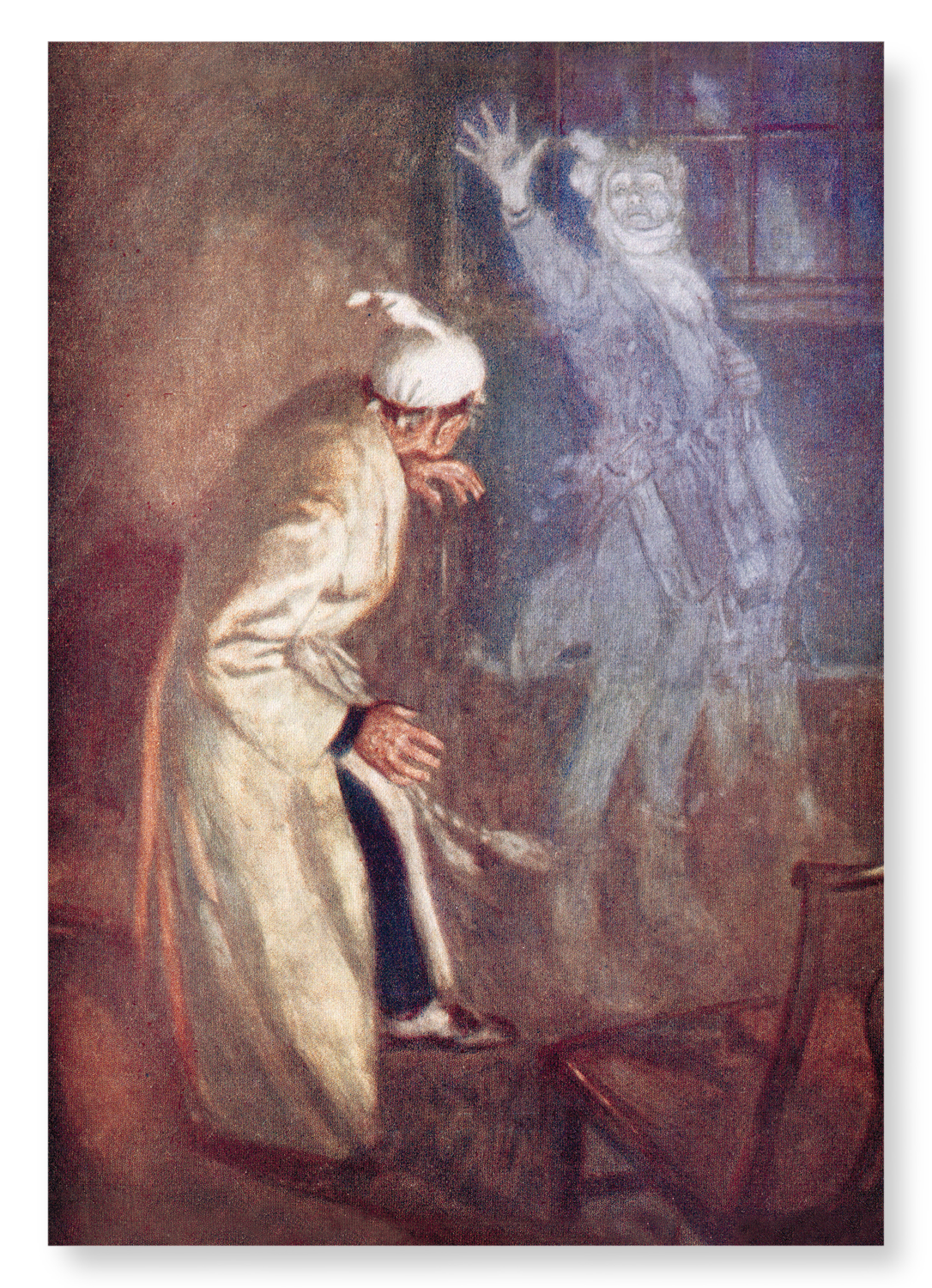 SCROOGE AND GHOST (C.1911): Painting Art Print