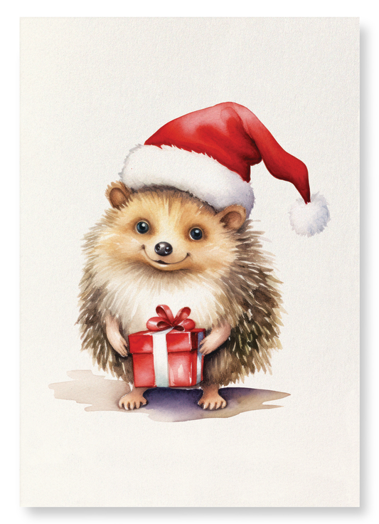 CHRISTMAS HEDGEHOG: Watercolour Art Print